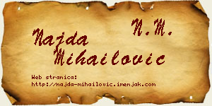 Najda Mihailović vizit kartica